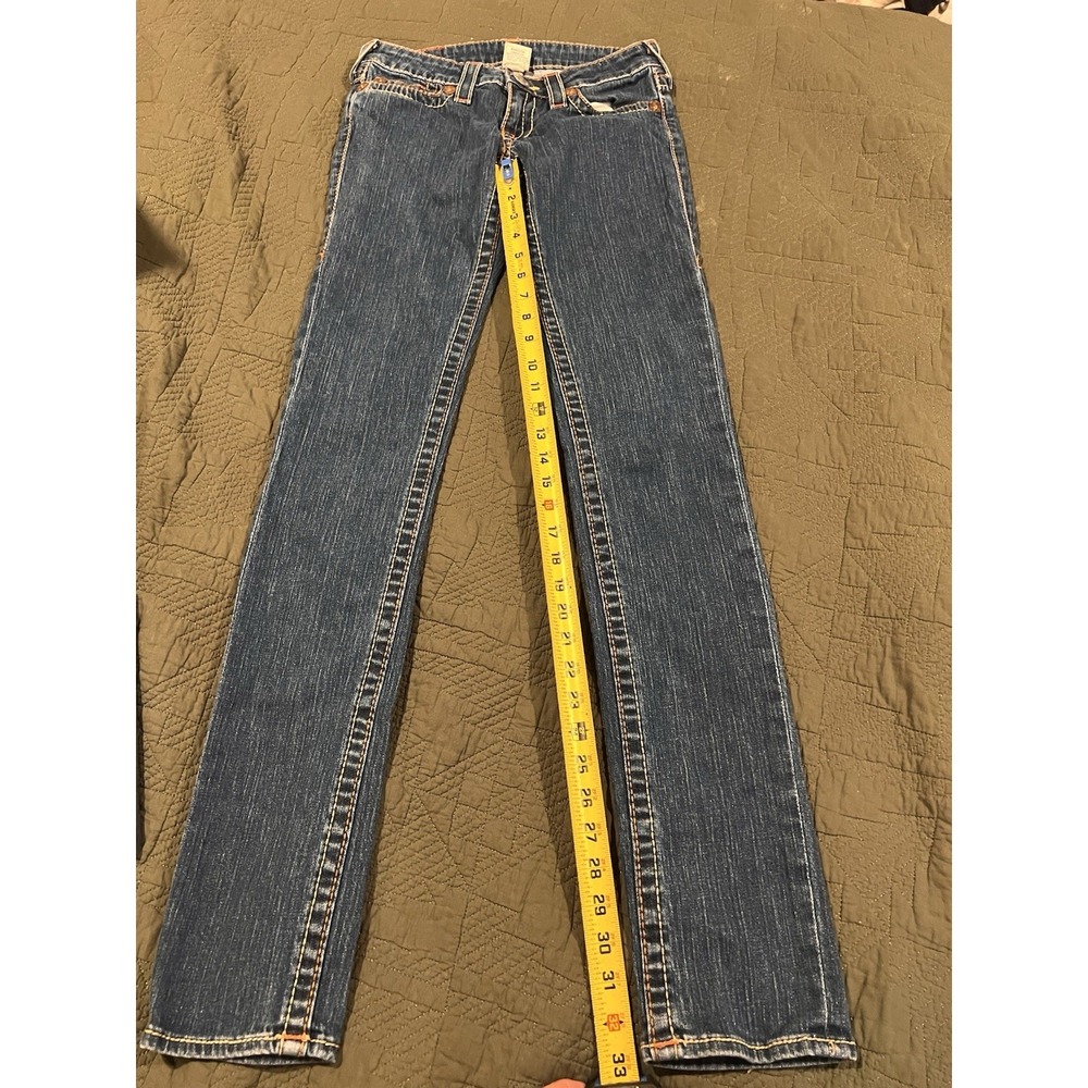 True Religion Women's Blue Jeans Vintage Made In USA Size‎ 26 Stella Big T